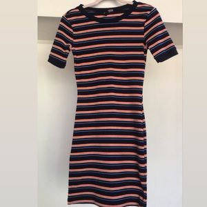 H&M Stripe Shirt Dress Small Blue, Red, White